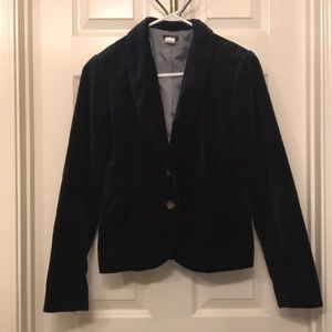 J crew navy blue velvet blazer